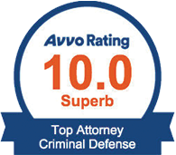 AVVO Superb Rating Top Attorney Criminal Defense badge